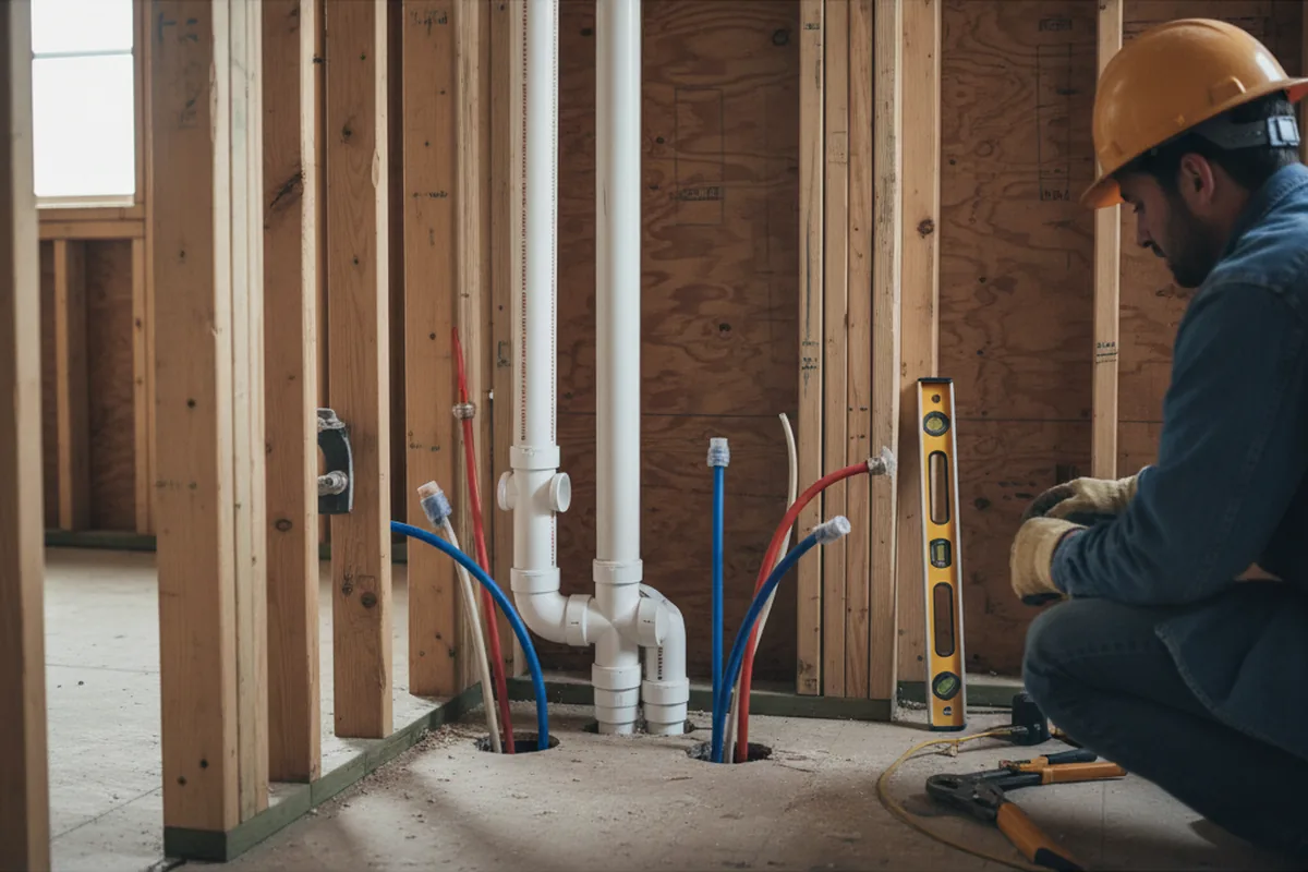 Drain and supply rough-in during Leak Detection in Oak Ridge