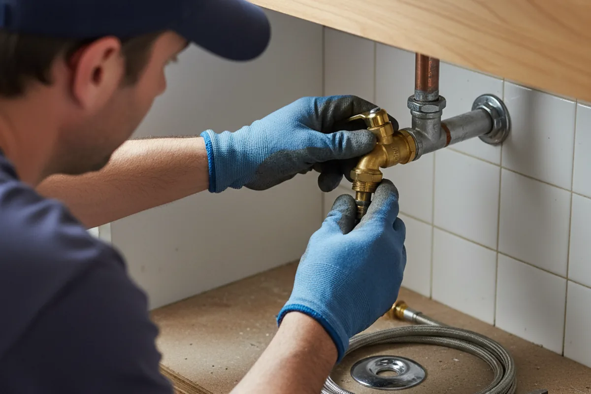 Shutoff valve and fitting work during Burst Pipe Repair in Oak Ridge